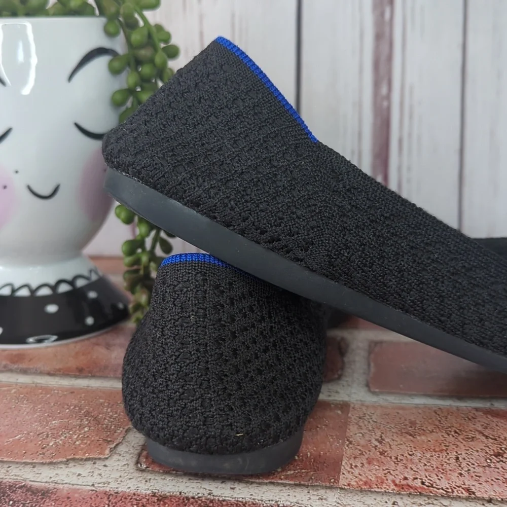 Rothy's The Point Black Ballet‎ Flats Comfort Casual Knit Sustainable Women's 8